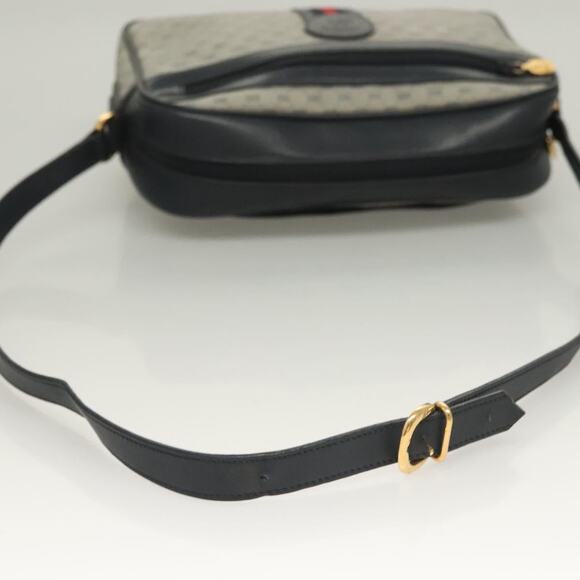 GUCCI Micro GG Supreme Sherry Line Clutch Bag Pvc Navy Gold